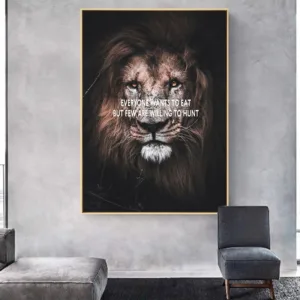 Lion Animal Canvas Poster Motivational Quotes Wall Art Print Painting Nordic Style Decoration Picture Modern Home Room Decor