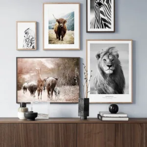 Lion Zebra Elephant Cow Nordic Animal Posters And Prints Wall Art Canvas Painting Decorative Pictures For Living Room Home Decor