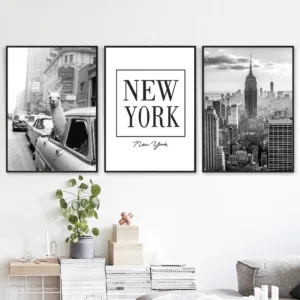 Llama in a taxi on Times Square Canvas Print and Poster Vintage llama Print New York City Photo Picture Wall Art Home Decor