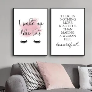 Make Up Poster Print Quotes Canvas Painting Lash Wall Art Eyelash Posters And Prints Abstract Wall Pictures For Girl Room Decor