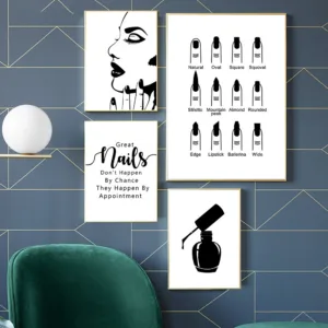 Makeup Nail Posters Nail Tech Abstract Canvas Painting Wall Art Vogue Poster Wall Pictures For Nail Beauty Salon Decoration