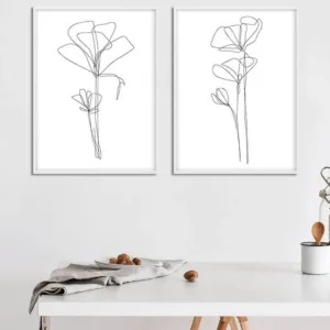 Matisse Line Drawing Flower Wall Art Canvas Abstract Poster Simple Print Painting Minimalist Modern Room Home Decoration Picture