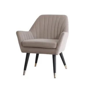 Mid-Century Modern Fabric Upholstered Accent Chair with Wood Legs Armchair for Home Office Study Living Room Vanity Bedroom Dorm