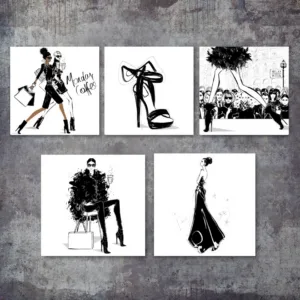 Milan London Fashion Girl High Heel Wall Art Canvas Painting Nordic Posters And Prints Wall Pictures For Living Room Salon Decor