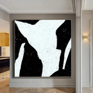 Minimalist Art Abstract Painting Living Room Wall Art Black White Original Art On Canvas Modern Art Painted