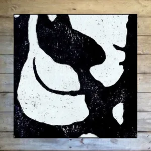 Minimalist Art Black And White Art Original Art On Canvas Man Ca