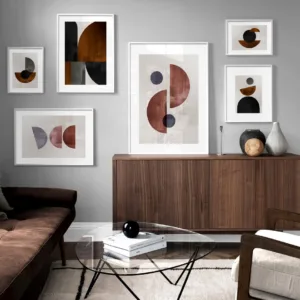 Minimalist Brush Abstract Geometry Nordic Posters And Prints Wall Art Canvas Painting Wall Pictures For Living Room Home Decor