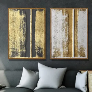 Minimalist Luxury Abstract Gold Pattern Canvas Paintings Prints Wall Art Posters Gold Paintings for Living Room Home Wall Art