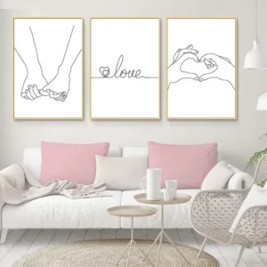 Minimalist Prints Posters Hands Foot Drawing Line Canvas Painting Love Letter Art For Living Room Bedroom Modern Home Decoration