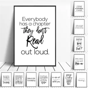 Minimalist Quotes Inspirational Picture Poster Canvas Print Pain