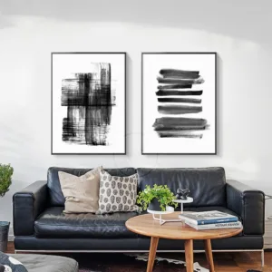 Modern Abstract Canvas Painting Black and White A4 Posters and Prints Wall Art Pictures For Living Room Home Decor No Frame