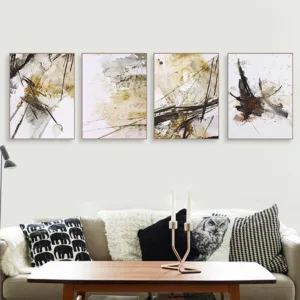 Modern Abstract Ink Splash Canvas Art Poster Print Wall Picture Painting No Frame Vintage Retro Living Room Decor