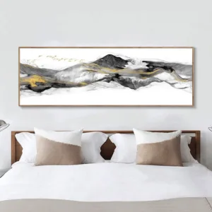 Modern Abstract Landscape Oil Painting on Canvas Posters and Prints Wall Art Golded Mountains Pictures for Living Room Decor