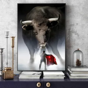 Modern Animal Wall Art Poster And Prints Canvas Painting Home Decor Matador Bull Fight Art Picture No Frame For Home Living Room