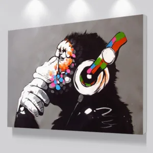 Modern DJ Monkey Posters And Prints On The Wall Animal Canvas Paintings Wall Art Custom Pictures For Kids Room Decor
