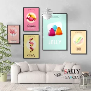 Modern Fashion Art Canvas Painting Colorful Sweet Candy Foods Posters Kitchen Decoration Print Wall Art Picture For Living Room