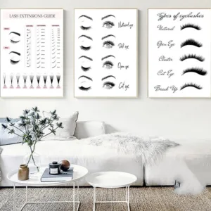 Modern Fashion Canvas Painting Lash Extensions Technician Guide Poster and Prints Makeup Wall Art Picture Salon Decor Girls Gift