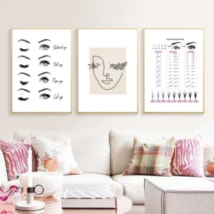Modern Fashion Eyelash Extensions Prints Makeup Wall Art Canvas Painting Picture Nordic Poster Beauty Salon Decor Girls Gift