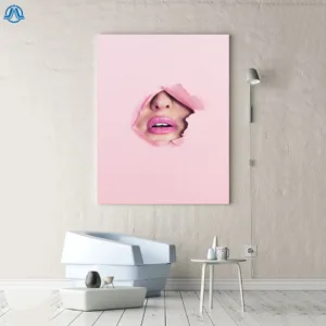 Modern Fashion Sexy Pink Lip Art Canvas Painting Vogue Women Poster and Print Wall Pictures for Living Room Home Decor No Frame