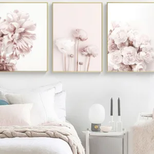 Modern Flower Wall Pictures for Living Room Pink Canvas Printings Unframed Poster  Cuadros Decoracion Salon  Wall Art Painting