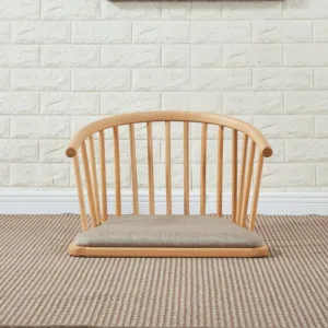 Modern Japanese Solid Wood Chair Armchair Tatami Meditation Zaisu Legless Floor Chair Seating For Gaming,Reading,Watching TV