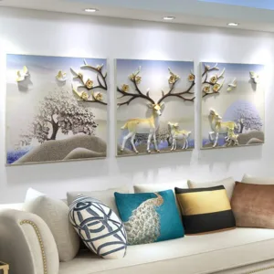 Modern Minimalist Face Decoration Painting Living Room Triptych