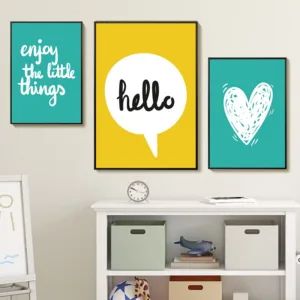 Modern Minimalist Phrase Art Canvas Painting Happy Enjoy Print A