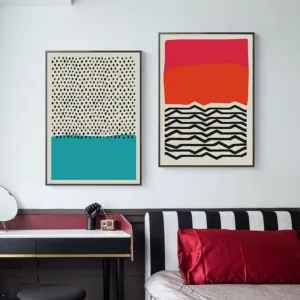 Modern Multicolored Abstract Geometric Wall Art Canvas Painting Picture Posters And Prints Gallery Kids Kitchen Home Decoration