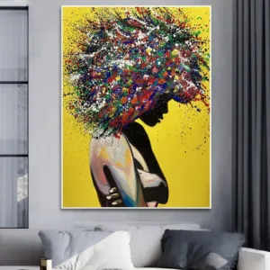 Modern Pop Art Posters and Prints Abstract African Girl Wall Art Canvas Painting Graffiti Art Black Girl Wall Picture Home Decor