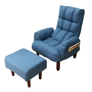 Modern Upholstery Fabric Sofa Armchair Living Room Furniture Folding Recliner Reclining Back Arm Accent Chair With Wooden Legs