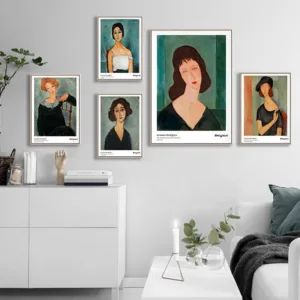 Modern Vogue Woman Portrait Amedeo Modigliani Canvas Painting Poster For Living Room wall art Figure wall picture print