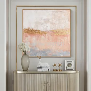 Modern pink and Gold Abstract Painting Artist Hand-painted High Quality Abstract Knife Oil Painting for Living Room Decor Art