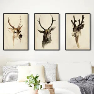 Minimalist Funny Gentleman Deer Animal Picture Poster Canvas Print Painting Wall Art Living Room Home Decoration