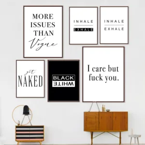 Modular Pictures Wall Art Poster Canvas Painting Black White Naked Motivation Quotes Nordic Style Bedroom Home Decoration Prints