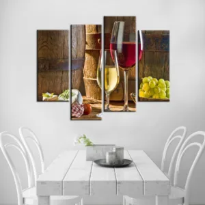 Modular Wall Paintings Barrels Wine Glass Custom Print Poster Oil Painting for Kitchen Dinning Room Home Wall Art Decor