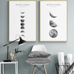 Moon Phase Canvas Posters and Prints Minimalist Luna Wall Art Abstract Painting Nordic Decoration Pictures Modern Home Decor
