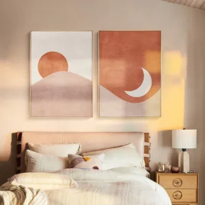 Morandi poster The sun and the moon Canvas Painting Nordic Wall Art Poster Print for livingroom bed Room Decor Wall Pictures