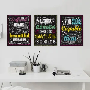 Motivational Classroom Wall Posters Canvas Painting Pictures Inspirational Quotes for Students Teacher Classroom Decoration