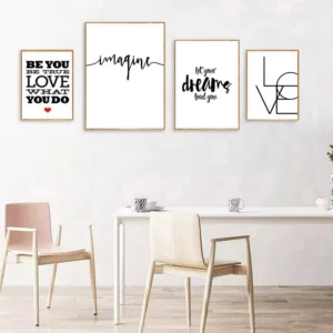 Motivational Quotes Canvas Poster Black White Nordic Simple Wall Art Print Painting Scandinavian Decoration Picture Home Decor