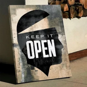 NINE Canvas Painting Text Keep It Open Motivational Quote Hustle Artwork Wall Canvas Art Decor Wall Art Picture for Home Decor