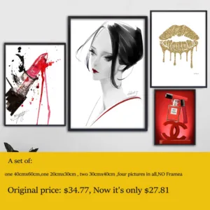 Art Canvas Painting Vogue fashion Women illustrations kpop Black Wall Art Poster Prints Picture For Living Room Decorative
