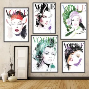 Cuadros Vogue Figure Quotes Posters and Prints Canvas Wall Pop Art Black and White Painting Decorative Picture Nordic Decor
