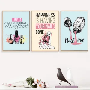 Nail Polish Quotes Salon Wall Art Canvas Painting Nordic Posters And Prints Wall Pictures For Living Room Girl Bedroom Decor