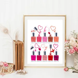 Nail Salon Decoration Nail Art Manicure Modern Fashion Wall Art Canvas Prints Nail Polish Watercolor Makeup Art Painting Picture
