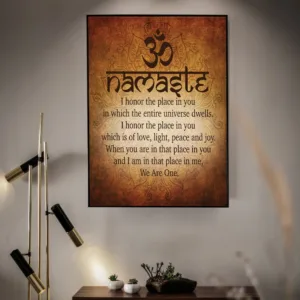 Namaste Buddhist Inspirational Motivational Spiritual Yoga Quote Print And Poster Canvas Painting Pictures For Home Decor