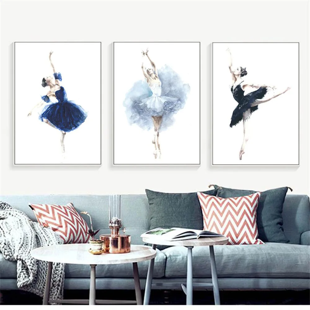New modern minimalist watercolor ballet dancer Nordic living room sofa wall background decorative painting core - Image 2