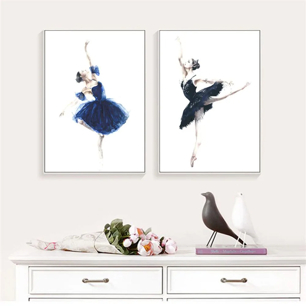 New modern minimalist watercolor ballet dancer Nordic living room sofa wall background decorative painting core - Image 3