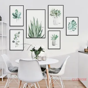 Nordic Art Poster Green Plant Canvas Painting Modren Home Decoration Fresh Leaves Wall Pictures for Living Room No Frame