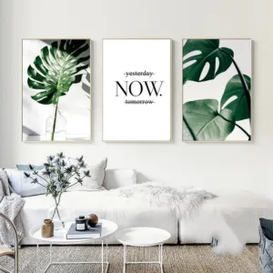 Nordic Canvas Painting Modern Prints Plant Leaf Art Posters Prints Green Art Wall Pictures Living Room Unframed Botanical Poster