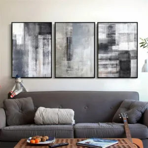 Nordic Canvas Painting Wall Art Home Decor Abstract Black White Color Block Print Living Room Picture Poster Backdrop Minimalis